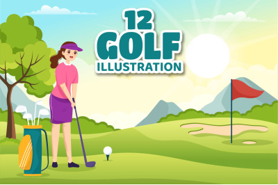 12 Golf Sport Illustration