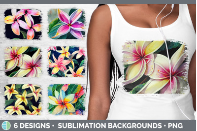 Plumerias Distressed Sublimation Background Panel