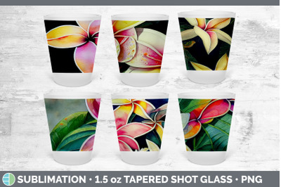 Plumerias Shot Glass Sublimation | Shot Glass 1.5oz Tapered