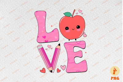 Teacher Love Groovy Retro Valentine