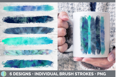 Blue Tie Dye Brush Strokes PNG | Sublimation Designs