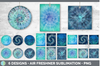 Blue Tie Dye Air Freshener | Sublimation Designs Bundle