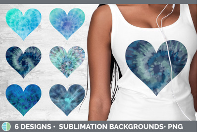 Blue Tie Dye Hearts Clipart