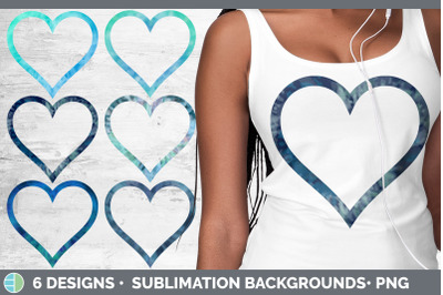 Blue Tie Dye Heart Frame Clipart