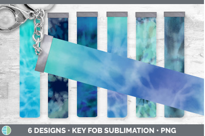 Blue Tie Dye Key Fob | Wristlet Sublimation