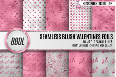 Valentine Blush and White Seamless Digital Papers