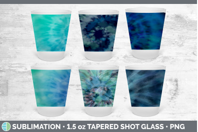 Blue Tie Dye Shot Glass Sublimation | Shot Glass 1.5oz Tapered