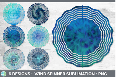 Blue Tie Dye Wind Spinner | Sublimation Designs Bundle