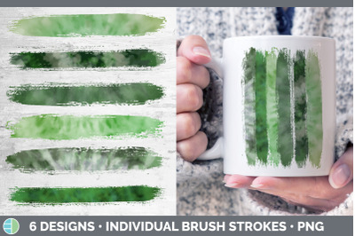 Green Tie Dye Brush Strokes PNG | Sublimation Designs