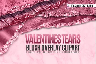 Glam Blush Valentines Tears Clipart