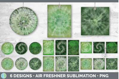 Green Tie Dye Air Freshener | Sublimation Designs Bundle