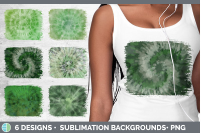 Green Tie Dye Distressed Sublimation Background Panel