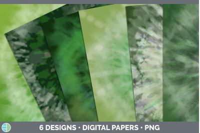 Green Tie Dye Backgrounds | Digital Scrapbook Papers