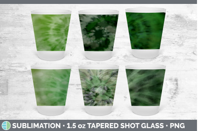 Green Tie Dye Shot Glass Sublimation | Shot Glass 1.5oz Tapered