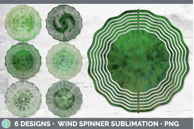 Green Tie Dye Wind Spinner | Sublimation Designs Bundle