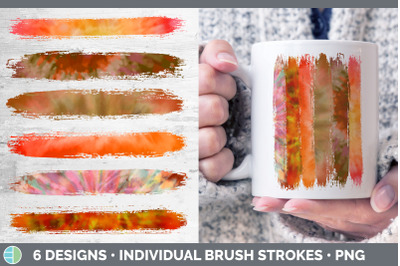 Orange Tie Dye Brush Strokes PNG | Sublimation Designs