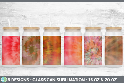 Orange Tie Dye Glass Can | Sublimation Beer Mason Jar