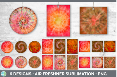 Orange Tie Dye Air Freshener | Sublimation Designs Bundle