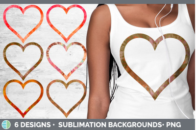 Orange Tie Dye Heart Frame Clipart