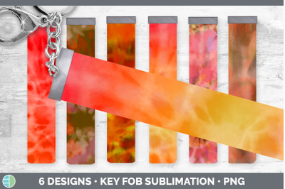 Orange Tie Dye Key Fob | Wristlet Sublimation