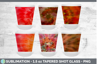 Orange Tie Dye Shot Glass Sublimation | Shot Glass 1.5oz Tapered