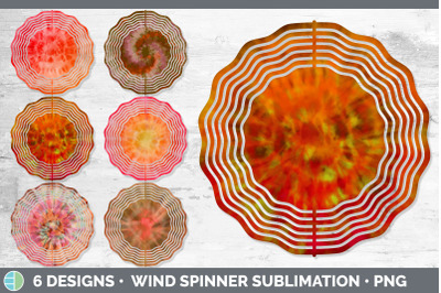 Orange Tie Dye Wind Spinner | Sublimation Designs Bundle