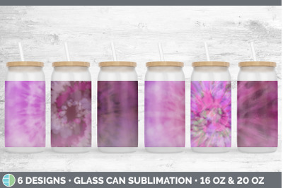 Pink Tie Dye Glass Can | Sublimation Beer Mason Jar