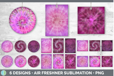 Pink Tie Dye Air Freshener | Sublimation Designs Bundle