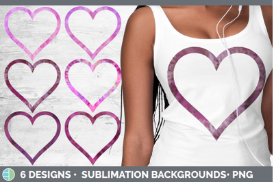 Pink Tie Dye Heart Frame Clipart