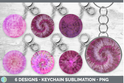 Pink Tie Dye Keychain Bundle | Keyring Sublimation Designs