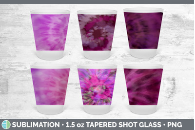 Pink Tie Dye Shot Glass Sublimation | Shot Glass 1.5oz Tapered