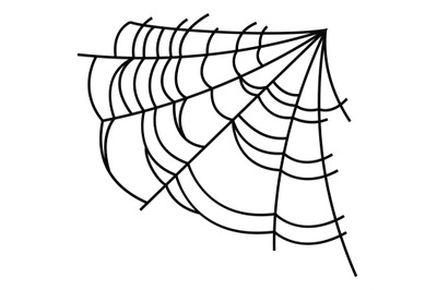 Cobweb. Halloween decorative element, monochrome spiderweb, dangerous