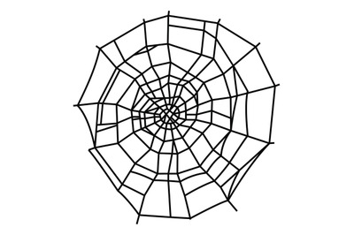 Cobweb. Halloween monochrome spiderweb, decor element isolated on whit