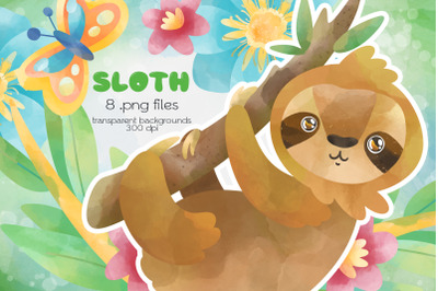 Sloth Clipart - PNG Files