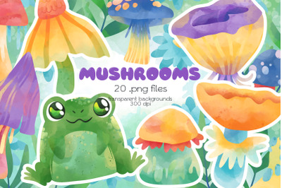 Mushrooms Clipart - PNG Files