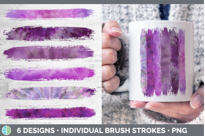 Purple Tie Dye Brush Strokes PNG | Sublimation Designs