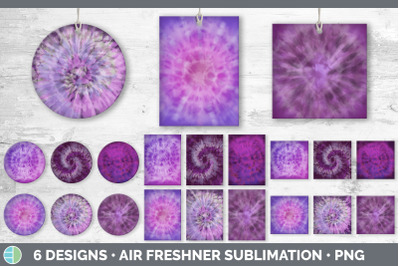 Purple Tie Dye Air Freshener | Sublimation Designs Bundle