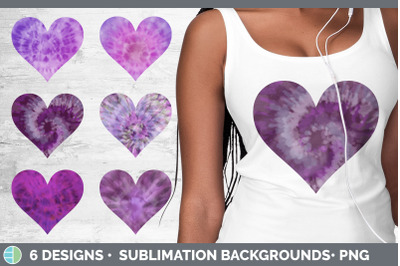 Purple Tie Dye Hearts Clipart