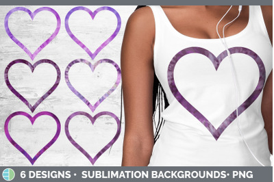 Purple Tie Dye Heart Frame Clipart