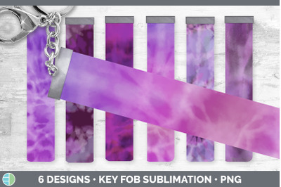 Purple Tie Dye Key Fob | Wristlet Sublimation