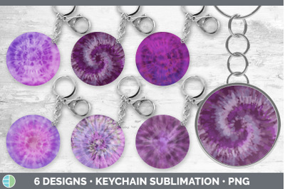 Purple Tie Dye Keychain Bundle | Keyring Sublimation Designs