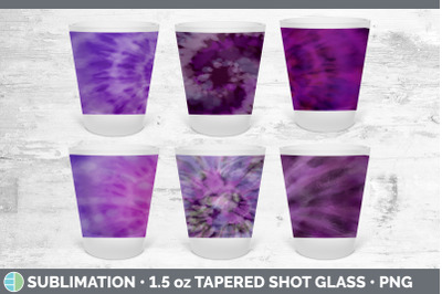 Purple Tie Dye Shot Glass Sublimation | Shot Glass 1.5oz Tapered