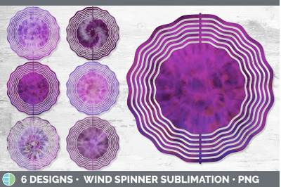 Purple Tie Dye Wind Spinner | Sublimation Designs Bundle