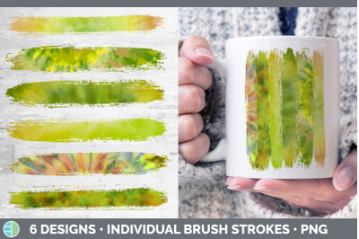 Yellow Tie Dye Brush Strokes PNG | Sublimation Designs