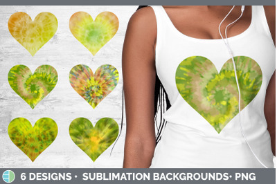 Yellow Tie Dye Hearts Clipart