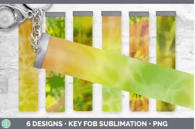 Yellow Tie Dye Key Fob | Wristlet Sublimation