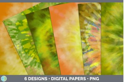 Yellow Tie Dye Backgrounds | Digital Scrapbook Papers