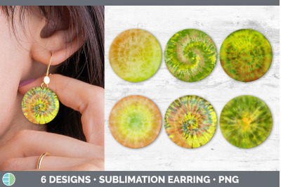 Yellow Tie Dye Round Earring | Sublimation Designs Bundle