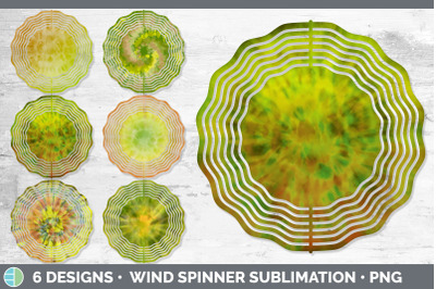 Yellow Tie Dye Wind Spinner | Sublimation Designs Bundle