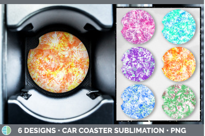 Tie Dye Car Coaster | Sublimation Designs Bundle